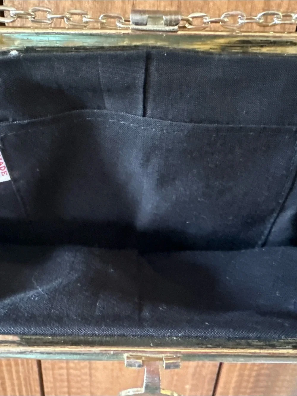 Floral Tapestry Evening Clutch in Black and Cream